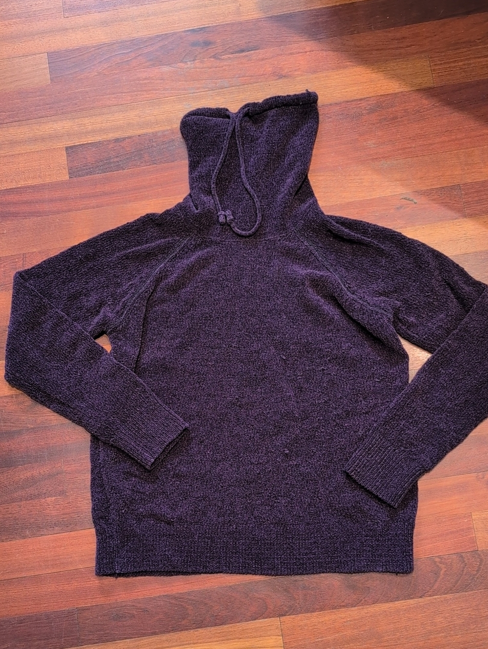 GAIAM Plush Hooded Sweater in Plum Purple
